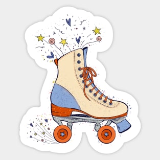 Retro Rollerskate Sticker